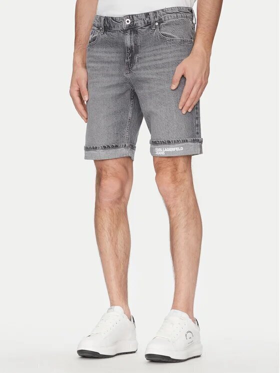 KARL LAGERFELD  Bermuda In Jeans Logo Risvolto Uomo |  JEK PIT