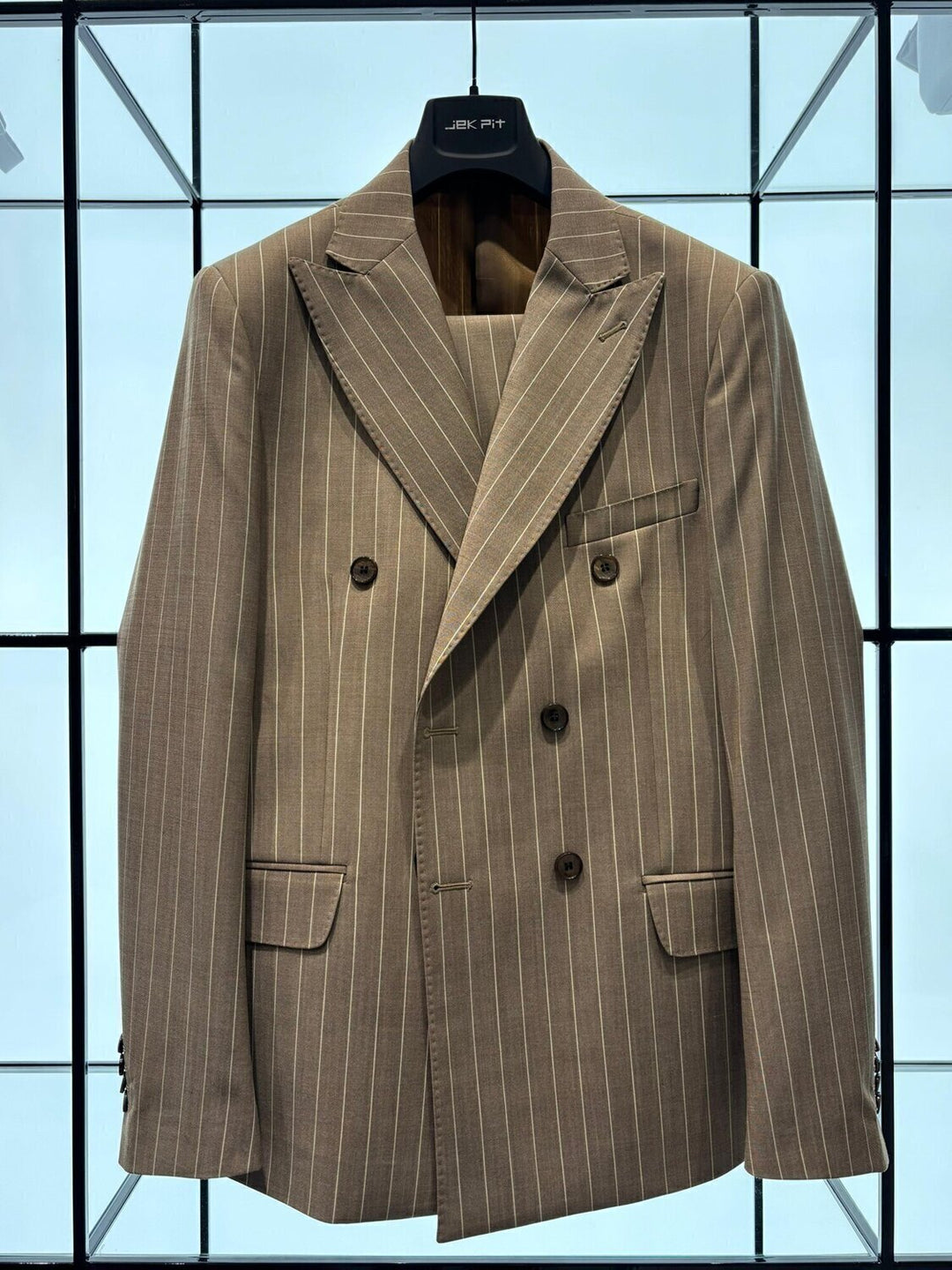 PASQUALE LANGELLA  Abito Gessato Doppio Petto Uomo |  JEK PIT