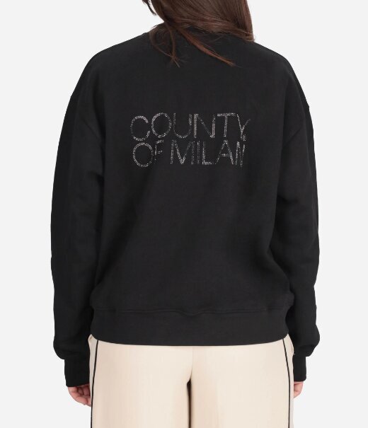 COUNTY OF MILAN - BURLON  Felpa a Giro Logo Brillantini Piccolo Donna |  JEK PIT