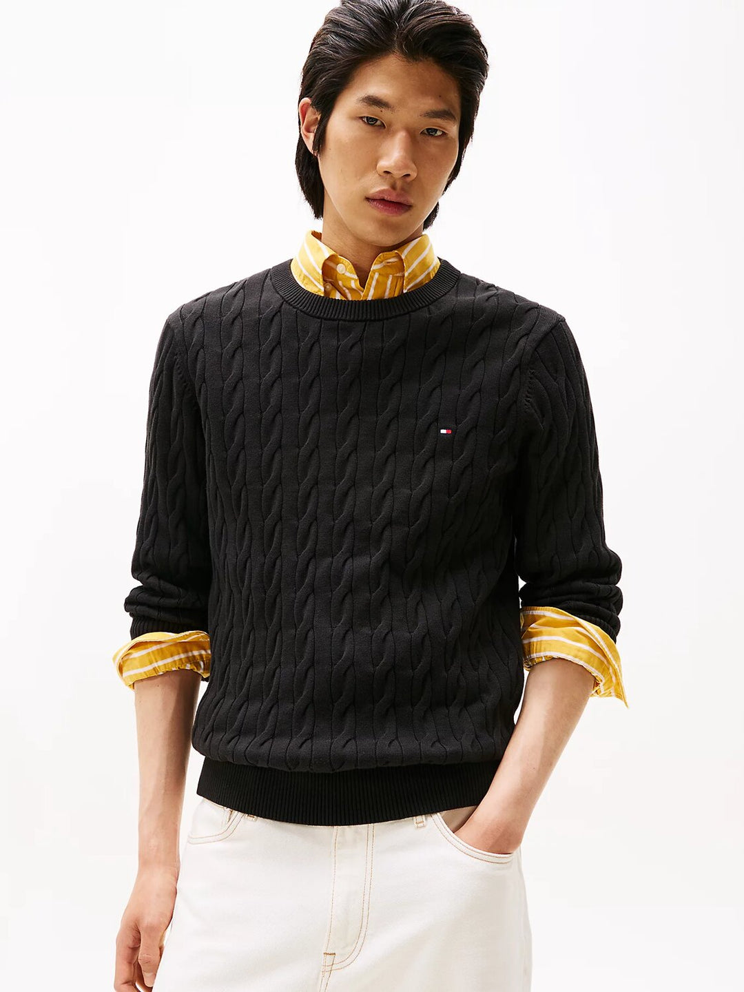 TOMMY HILFIGER  Maglione Giro Intrecciato Cable Uomo |  JEK PIT