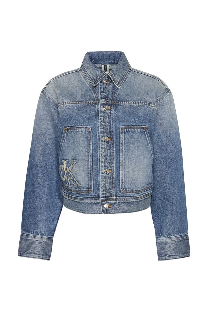 CALVIN KLEIN  Giubbino In Jeans Con Logo Su Tasca Donna |  JEK PIT