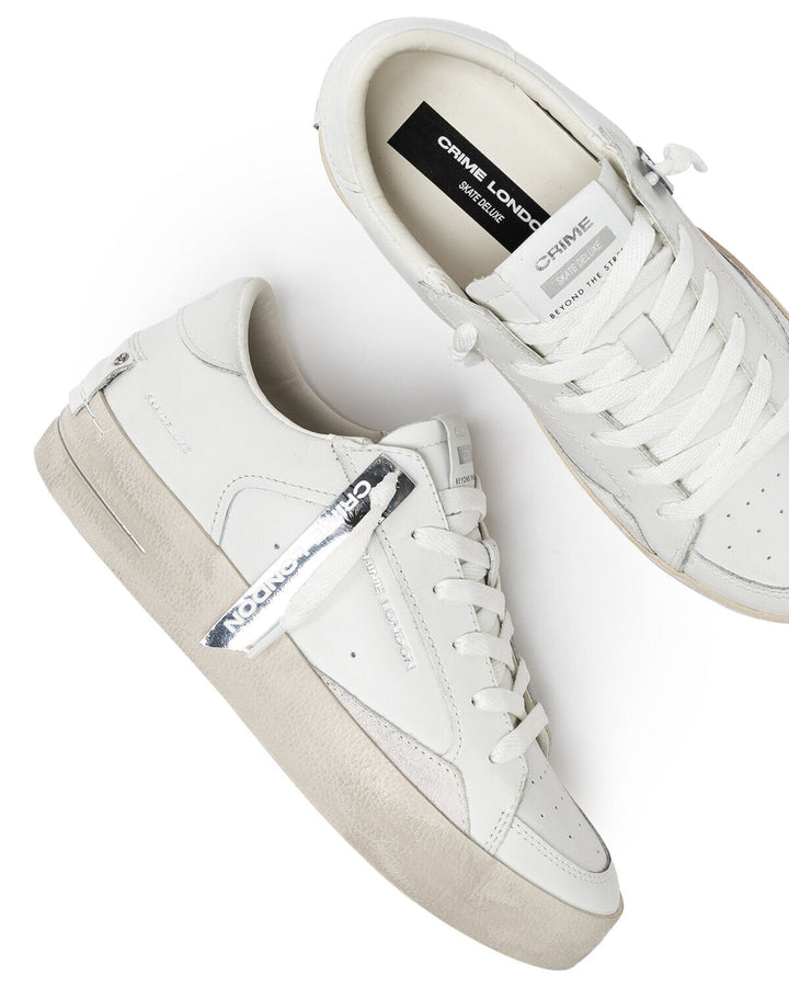 CRIME LONDON  Sneakers Sk8 Deluxe Allwhite Uomo |  JEK PIT