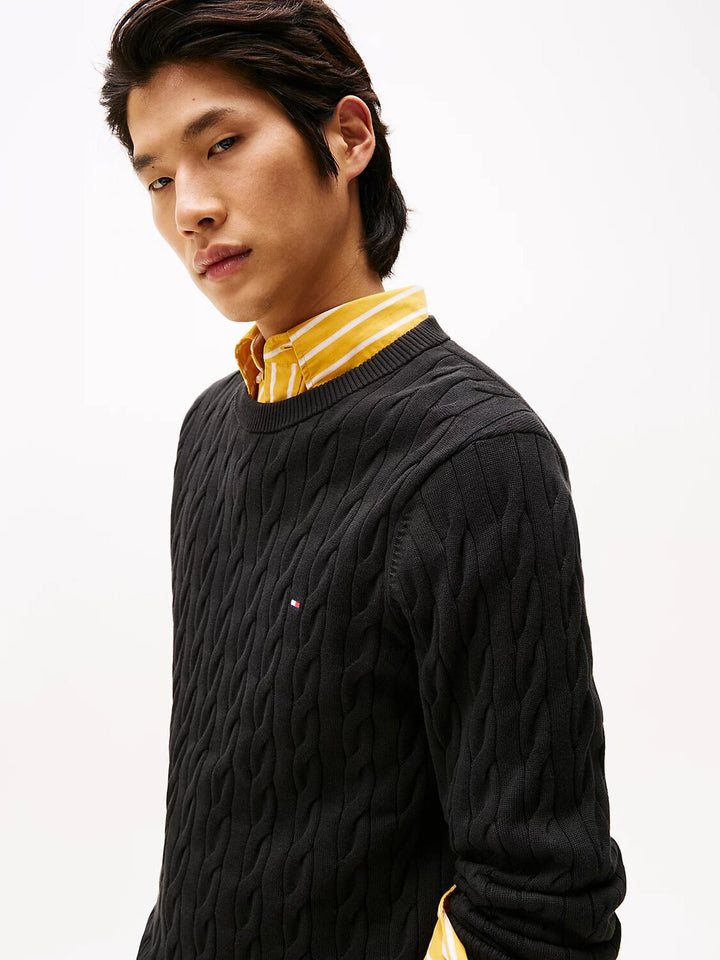 TOMMY HILFIGER  Maglione Giro Intrecciato Cable Uomo |  JEK PIT