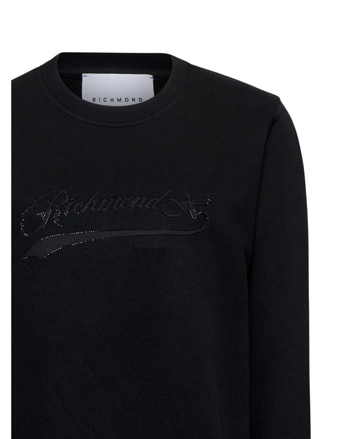 JOHN RICHMOND X  Felpa Giro Con Logo Brillantinato Donna |  JEK PIT