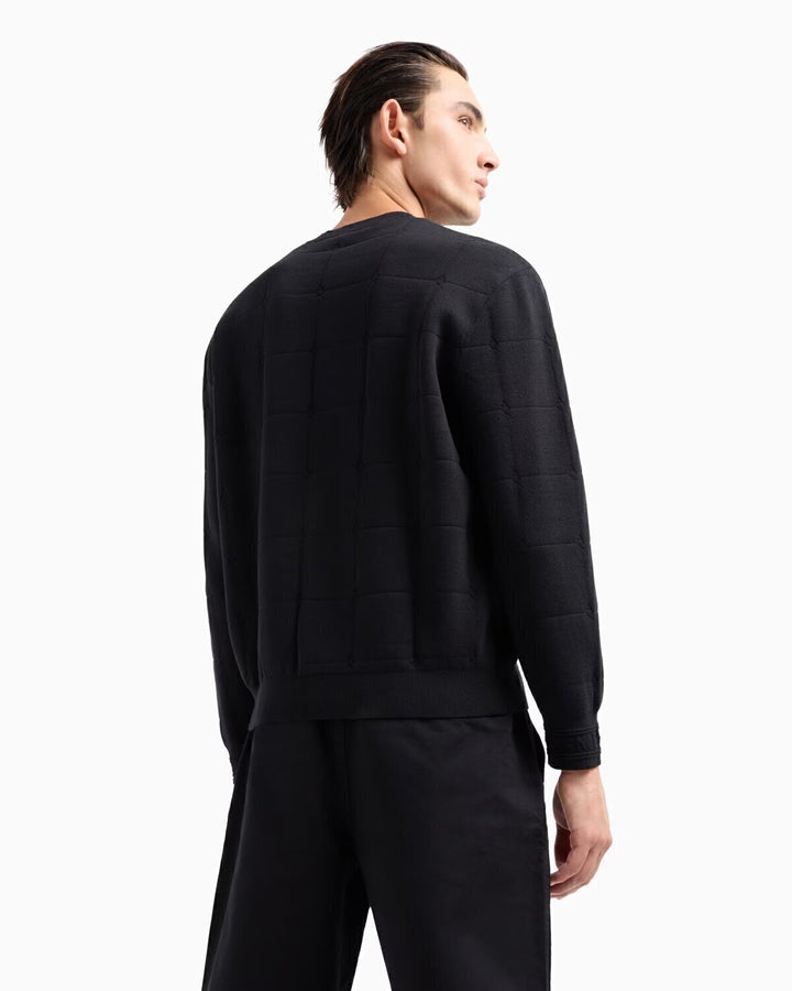 Maglione A Quadri Logo Polsino Uomo - JEK PIT