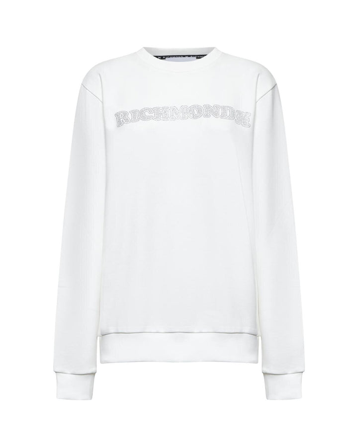 JOHN RICHMOND X  Felpa Giro Logo Con Strass Grande Donna |  JEK PIT