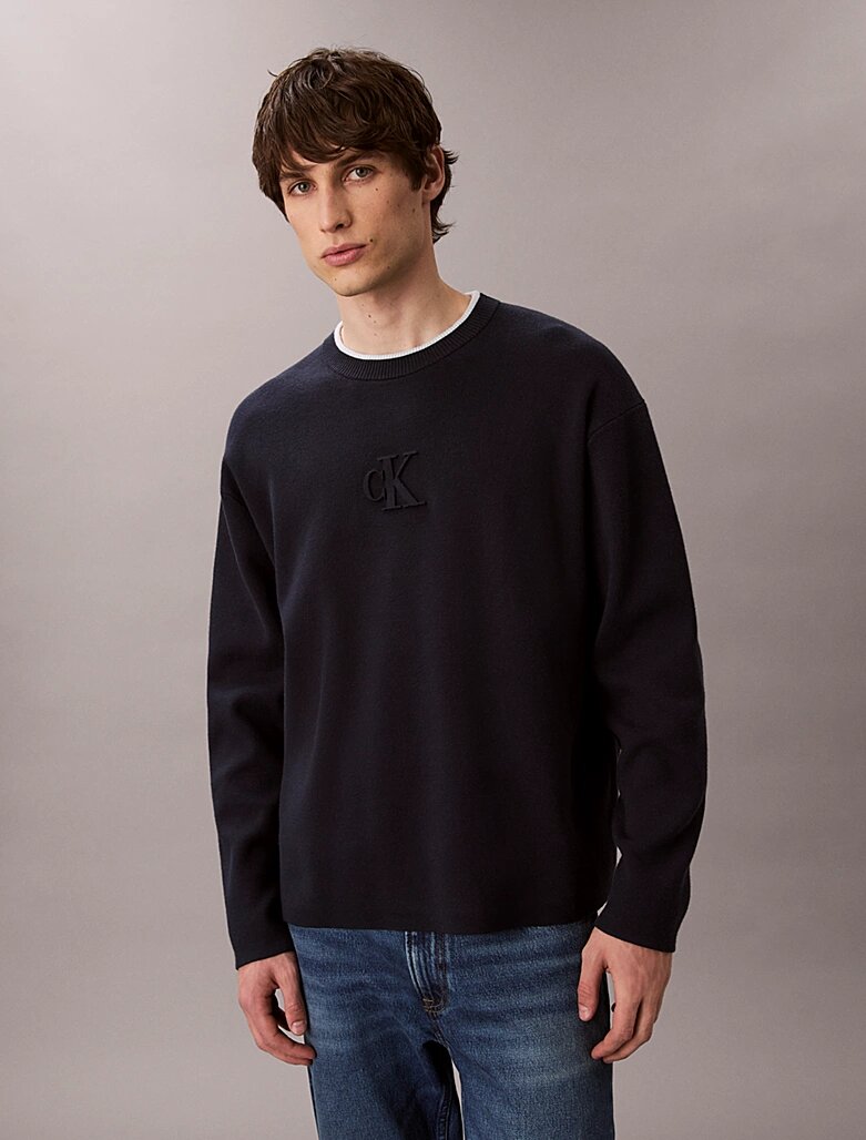 CALVIN KLEIN  Maglione Giro Collo Bicolor Uomo |  JEK PIT