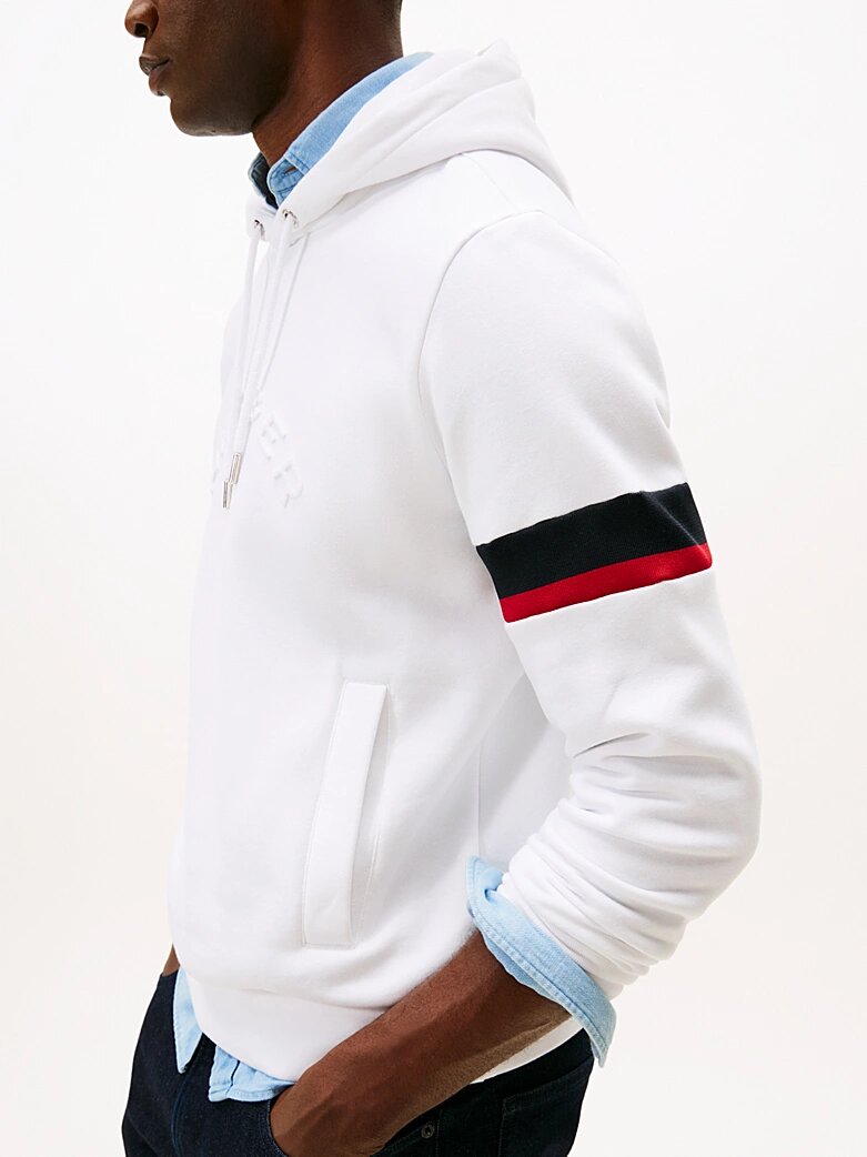 TOMMY HILFIGER  Felpa Con Cappuccio Logo Embossed Uomo |  JEK PIT