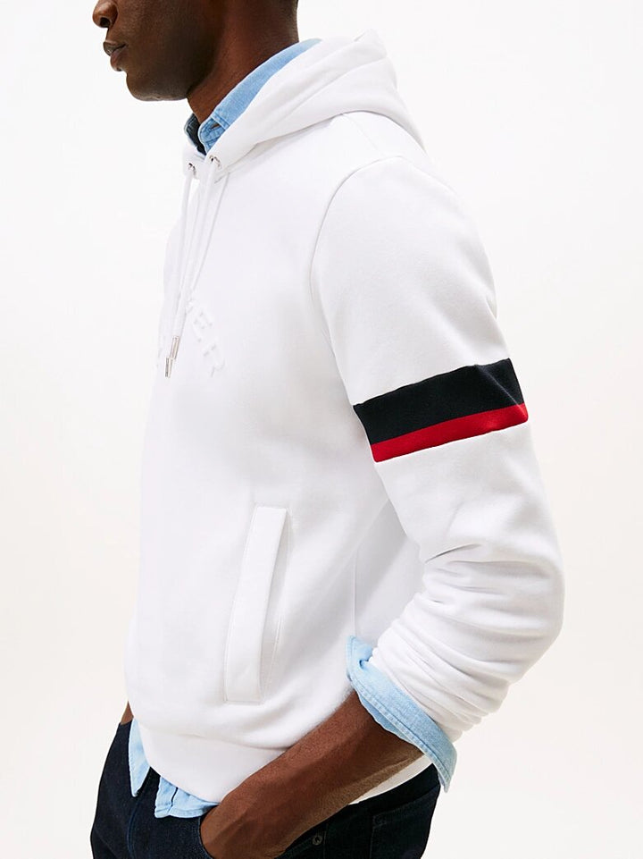 TOMMY HILFIGER  Felpa Con Cappuccio Logo Embossed Uomo |  JEK PIT