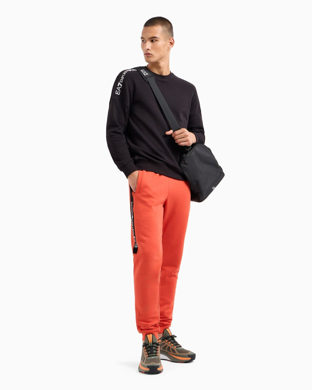 EMPORIO ARMANI EA7  Felpa Giro Logo Spalla Uomo |  JEK PIT