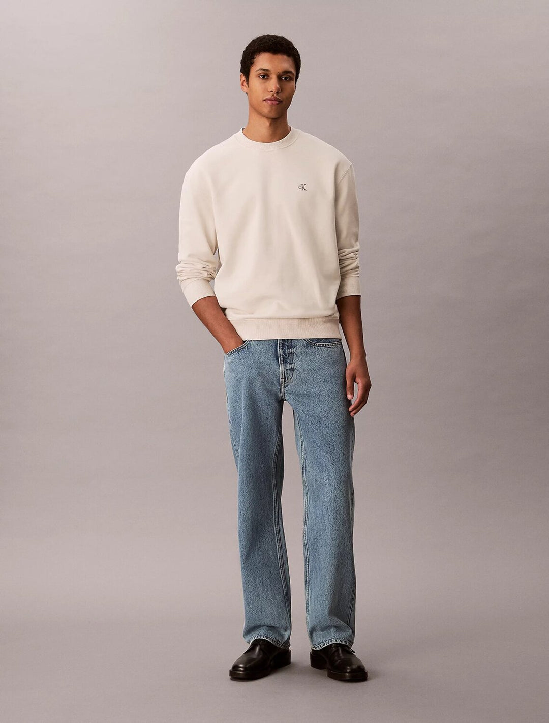 CALVIN KLEIN  Maglione Giro Logo Ricamato Uomo |  JEK PIT