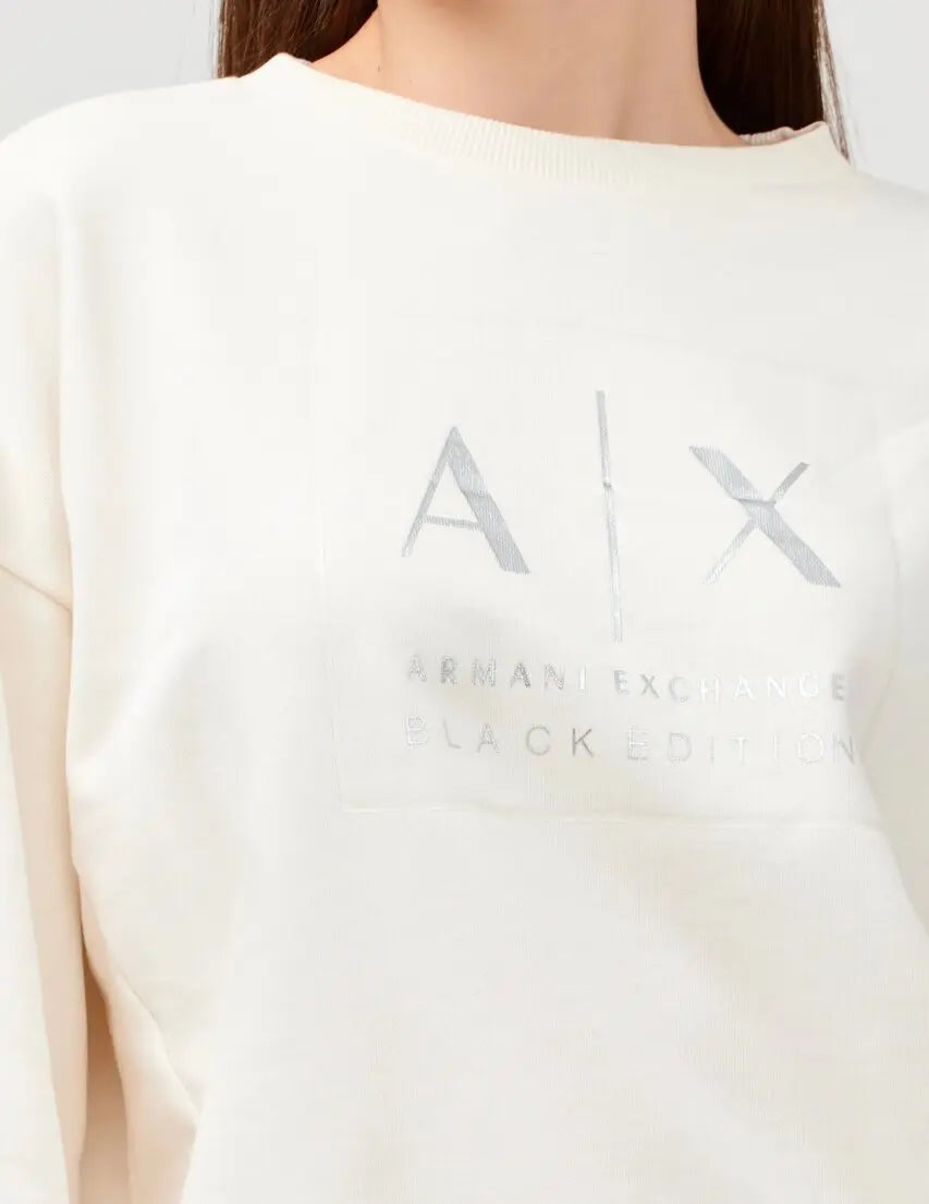 ARMANI EXCHANGE  Felpa Giro Logo Argentato Gr Donna |  JEK PIT