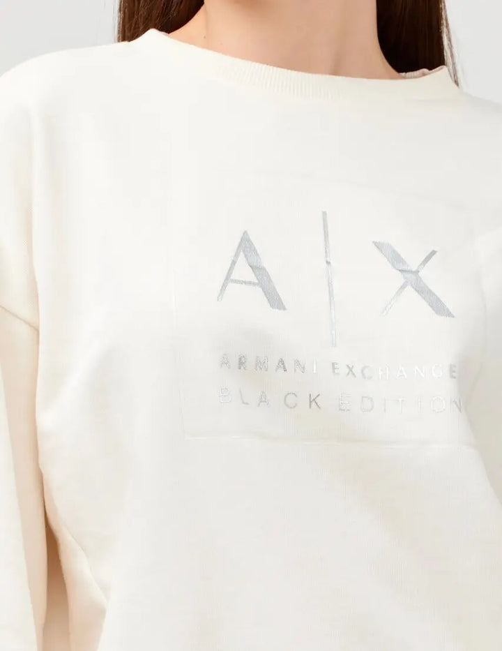 ARMANI EXCHANGE  Felpa Giro Logo Argentato Gr Donna |  JEK PIT