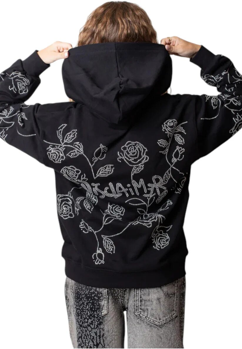 DISCLAIMER  Felpa Con Capp. e Strass Retro-Manica Donna |  JEK PIT