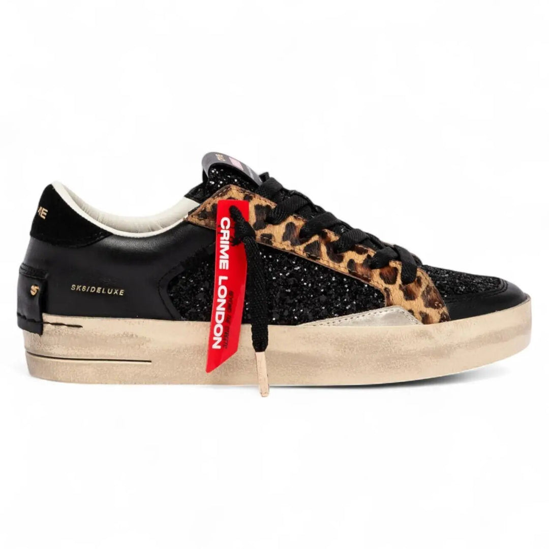 CRIME LONDON  Scarpa Sk8 Deluxe Strass Patch Rossa Donna |  JEK PIT