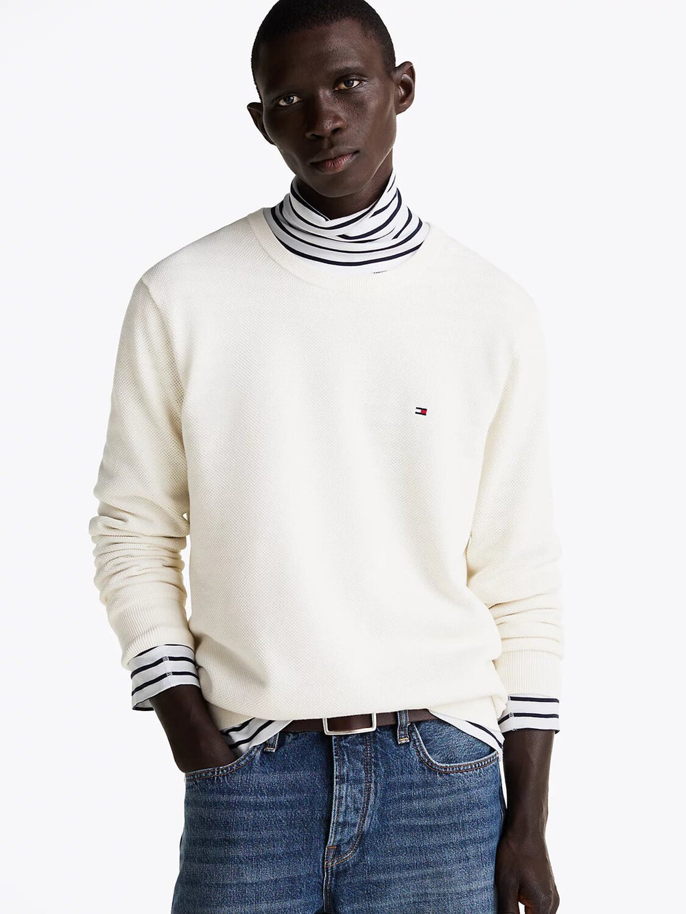 TOMMY HILFIGER  Felpa Con Cappuccio Logo Embossed Uomo |  JEK PIT