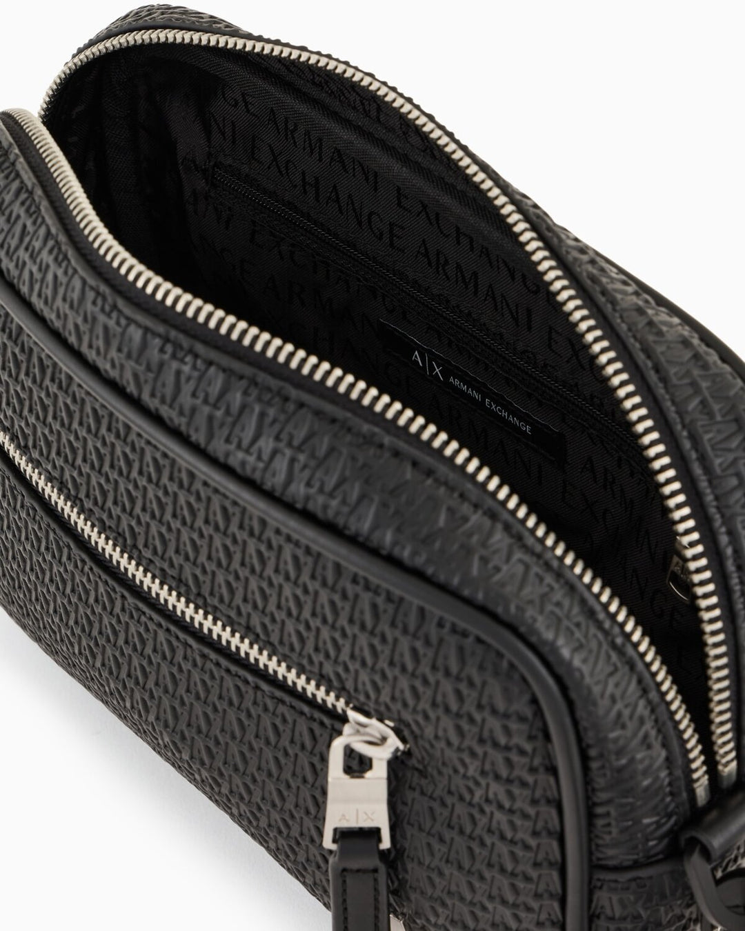 ARMANI EXCHANGE  Pochette Pelle Doppia Zip Logo Allover Uomo |  JEK PIT