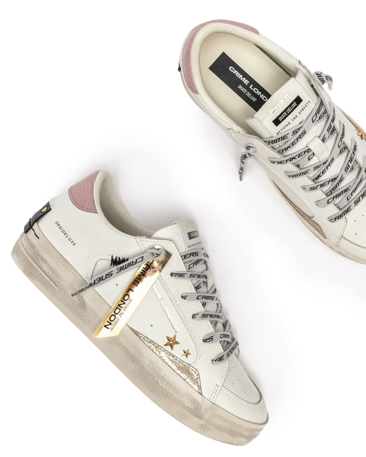 CRIME LONDON  Sneakers Lacci Logati Gold Patch Donna |  JEK PIT