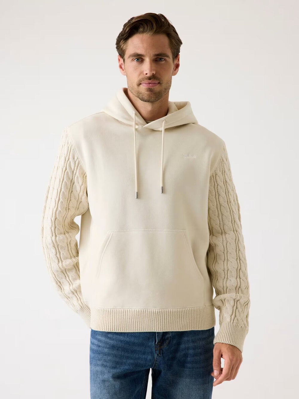 GUESS  Felpa Con Cappuccio Misto Maglia Uomo |  JEK PIT