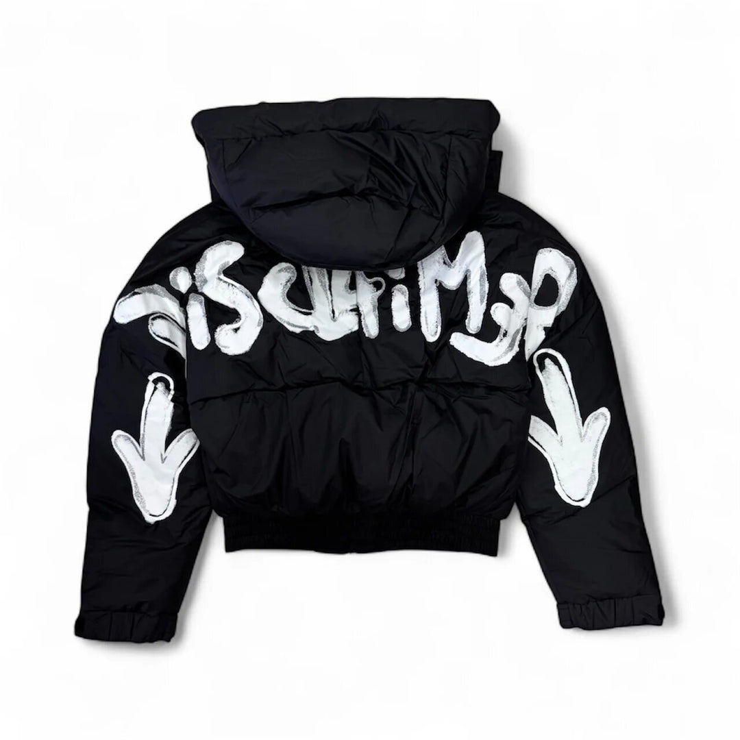 DISCLAIMER  Piumino Capp. Logo Spray Retro Grande Donna |  JEK PIT