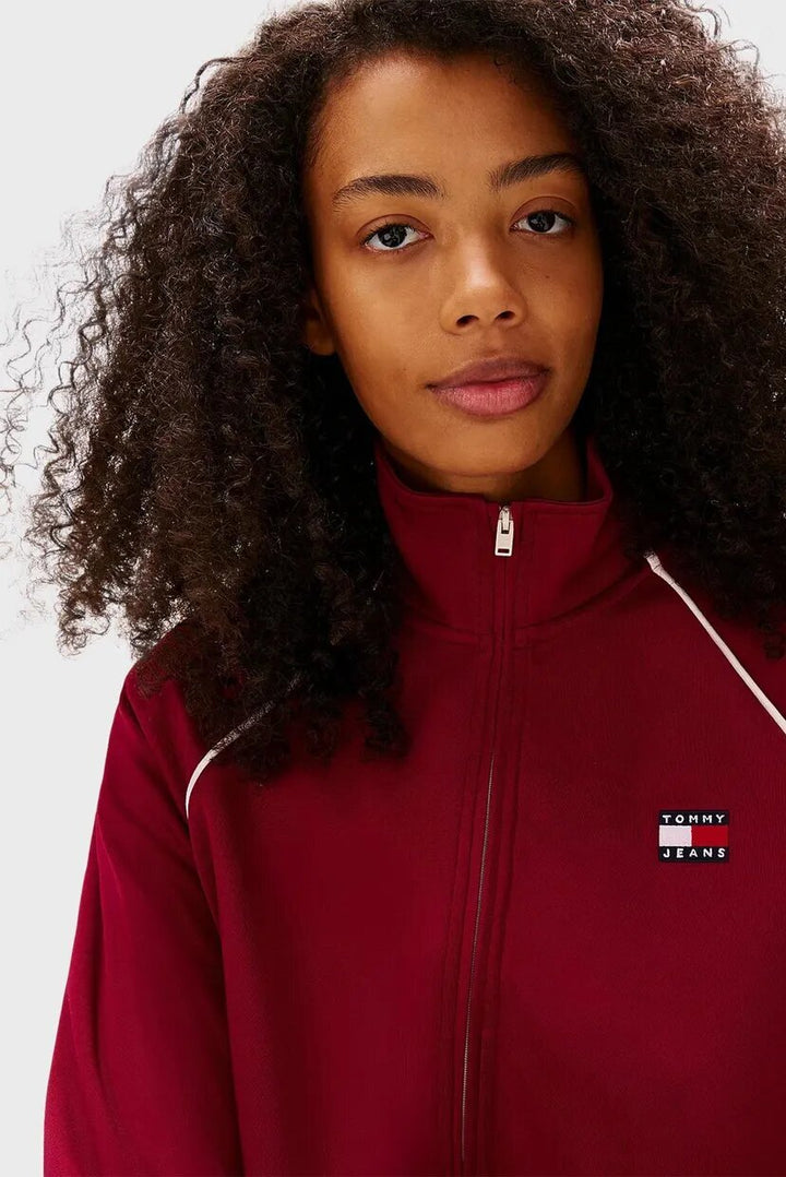 TOMMY JEANS  Felpa Con Zip e Logo Bandiera Donna |  JEK PIT