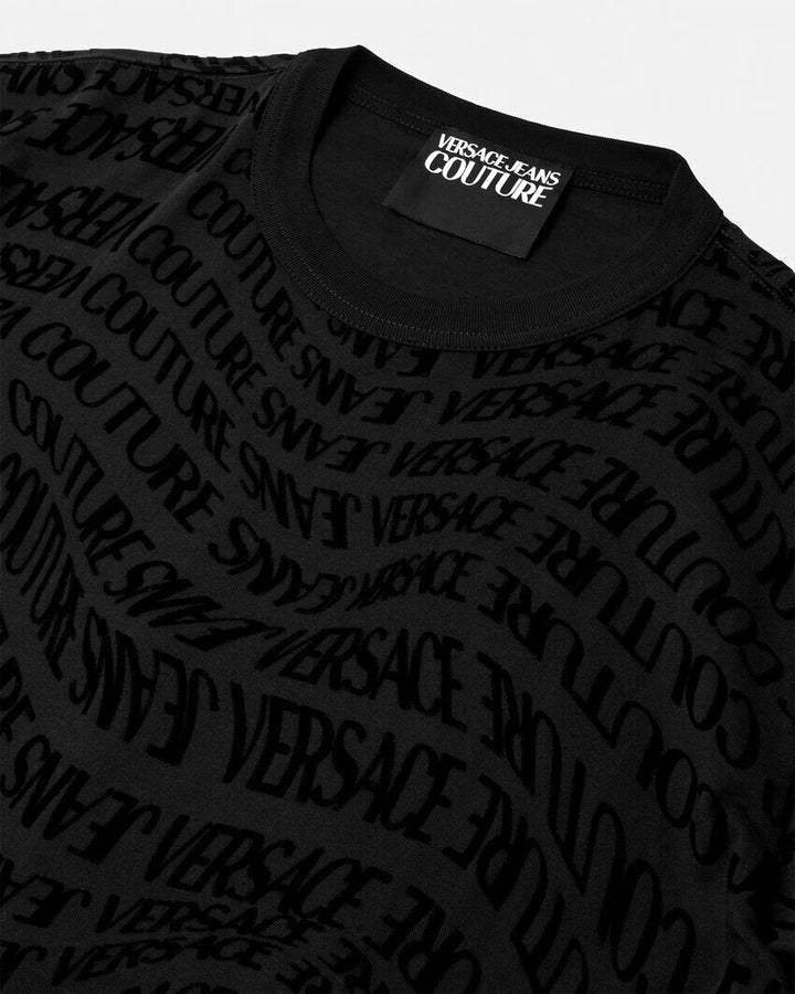 VERSACE JEANS  t-Shirt Logo Allover Floccata Uomo |  JEK PIT