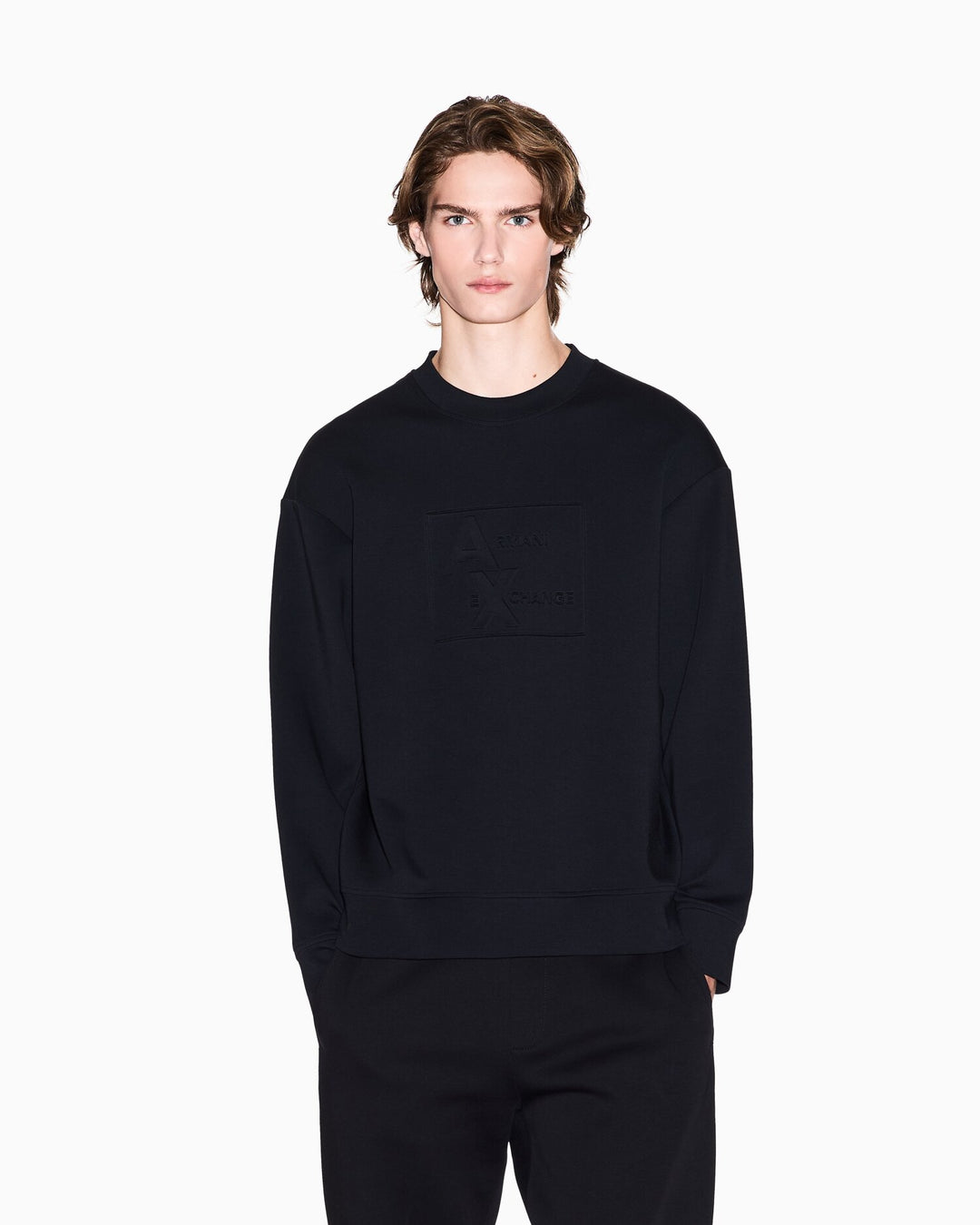 ARMANI EXCHANGE  Felpa Giro Logo Embossed Uomo |  JEK PIT