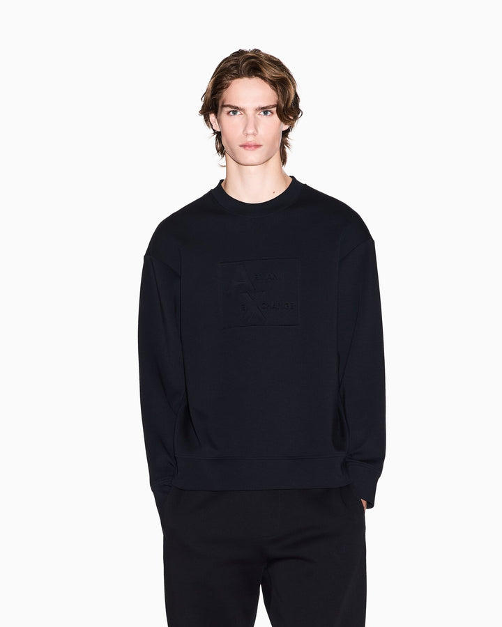ARMANI EXCHANGE  Felpa Giro Logo Embossed Uomo |  JEK PIT