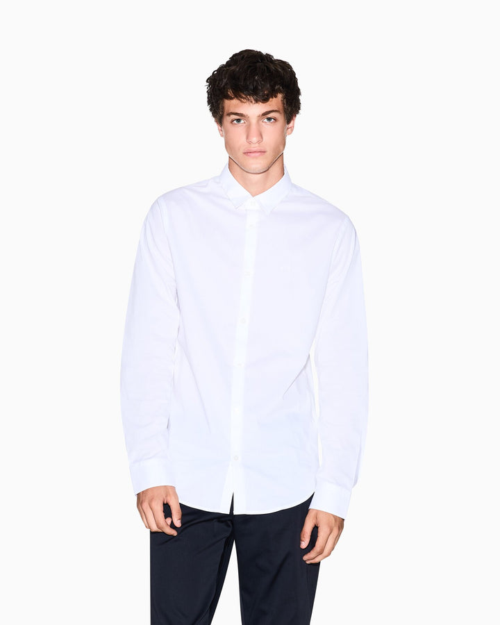 ARMANI EXCHANGE  Camicia Bottoni Scoperti Con Logo Ricamo Uomo |  JEK PIT