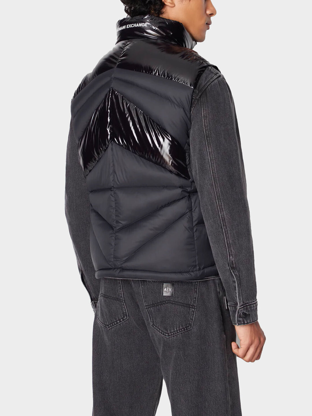 ARMANI EXCHANGE  Smanicato Misto Lucido Logo Collo Uomo |  JEK PIT