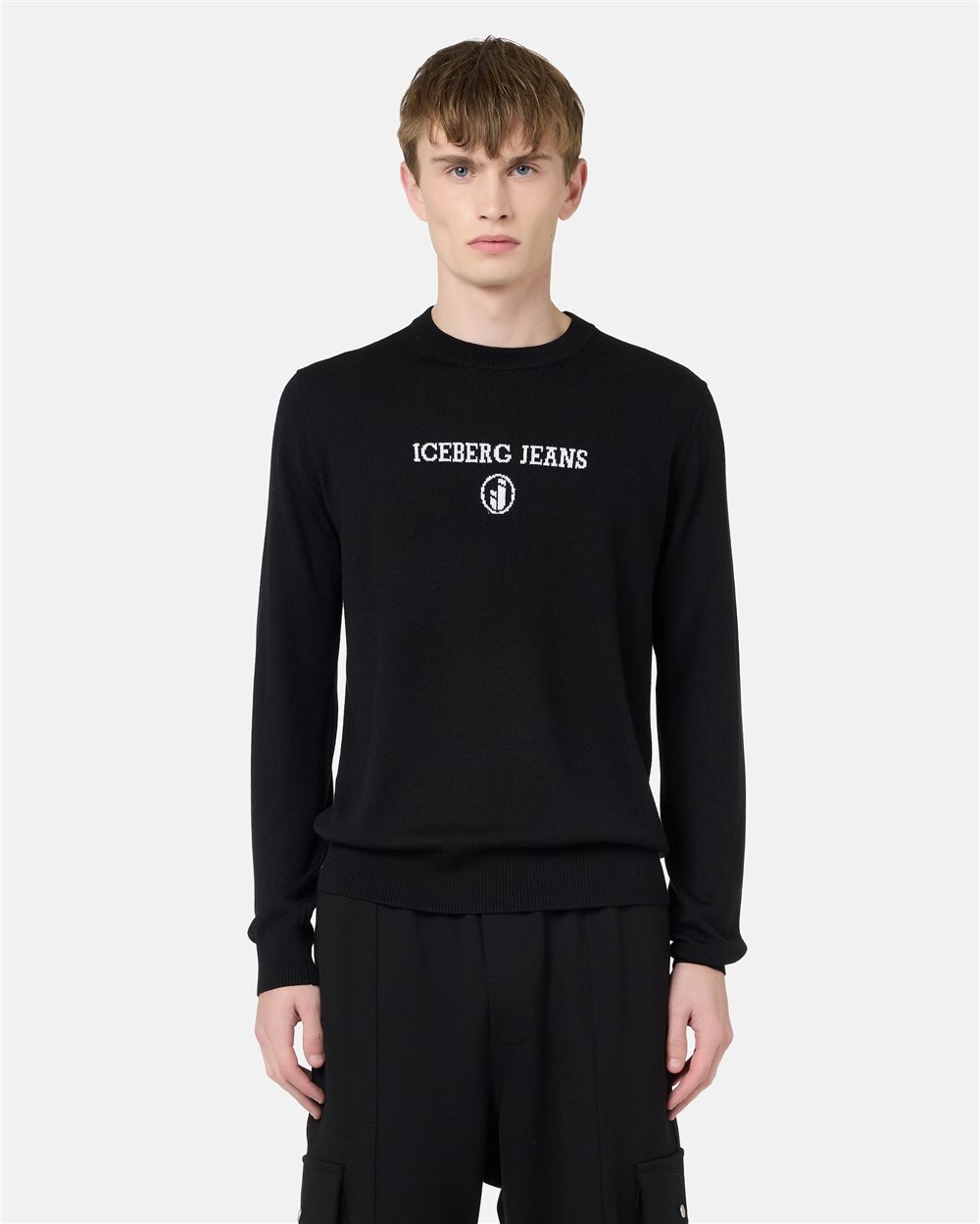 ICEBERG JEANS  Maglione Girocollo Logo Piccolo Uomo |  JEK PIT