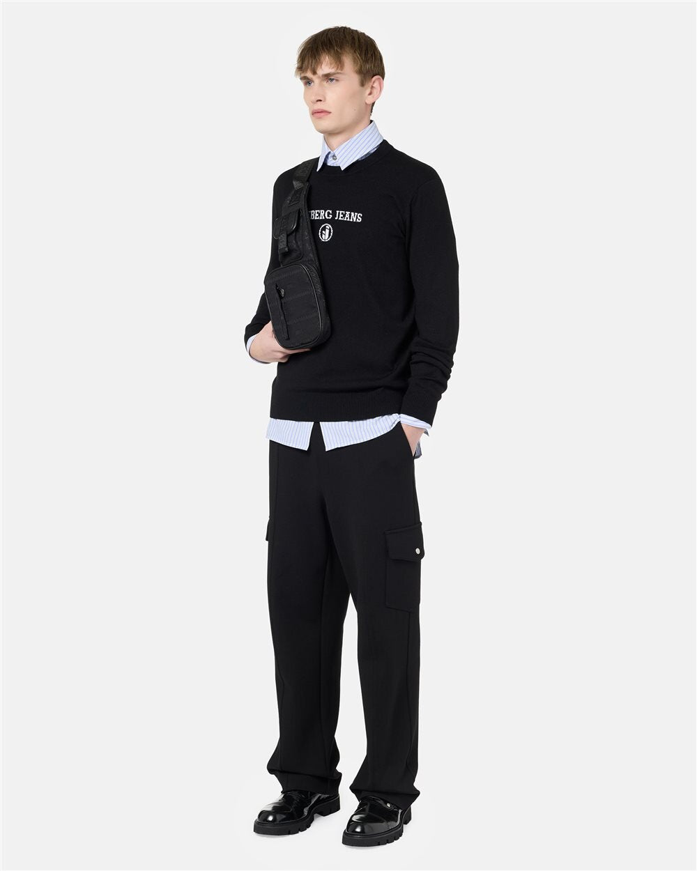 ICEBERG JEANS  Maglione Girocollo Logo Piccolo Uomo |  JEK PIT