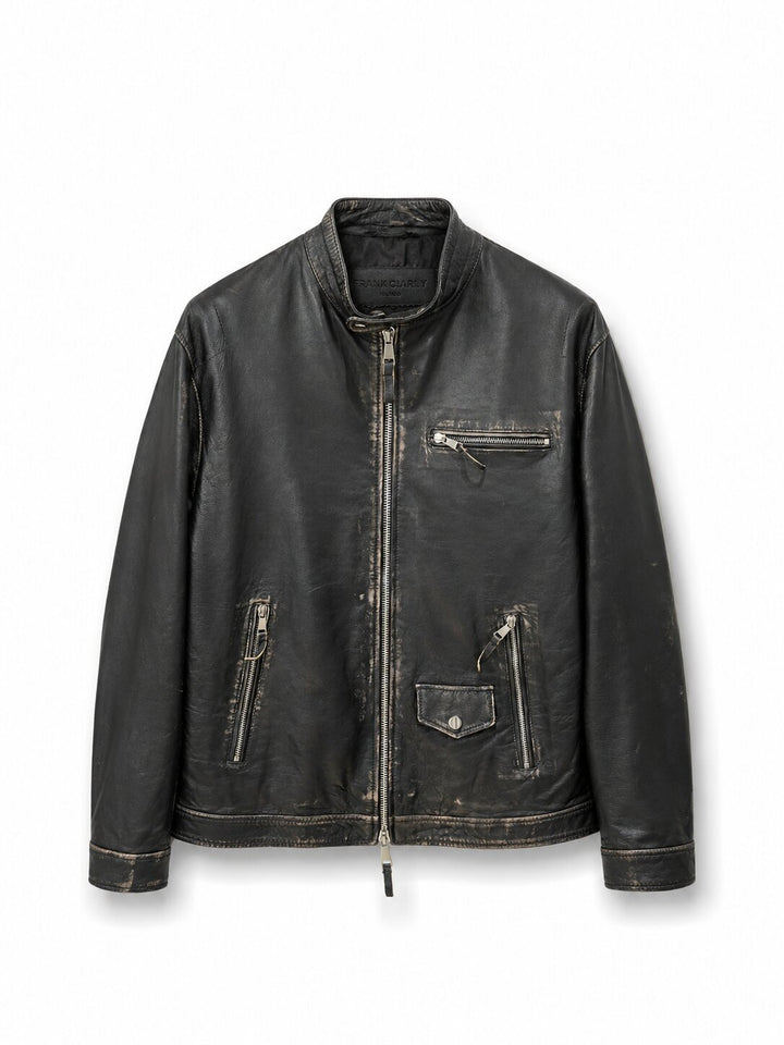 Giubbino Vera Pelle Biker Zip Uomo - JEK PIT