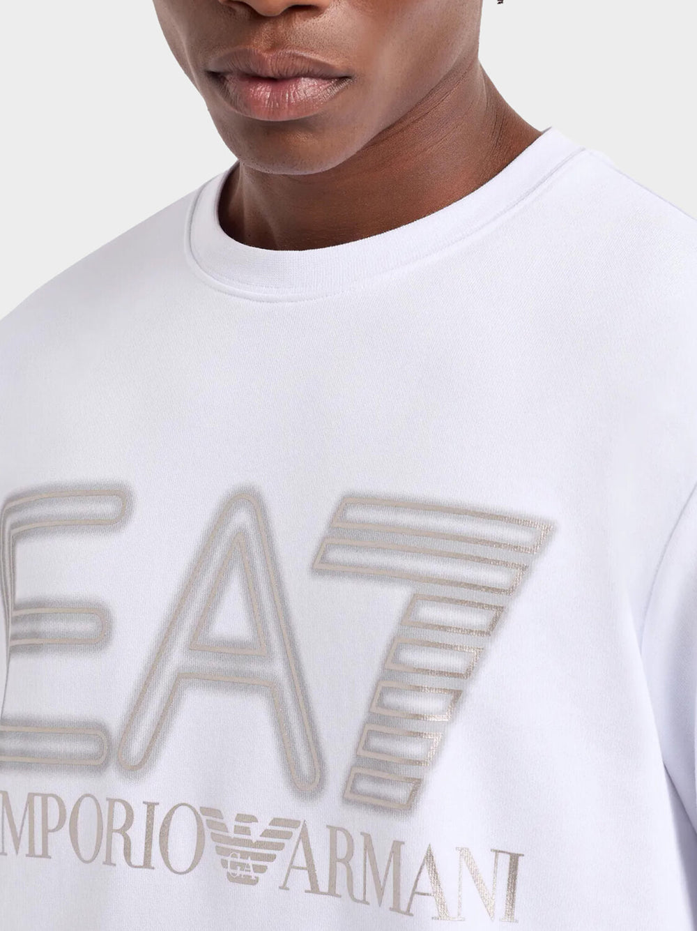 EMPORIO ARMANI EA7  Felpa Giro Big Logo Spray Uomo |  JEK PIT