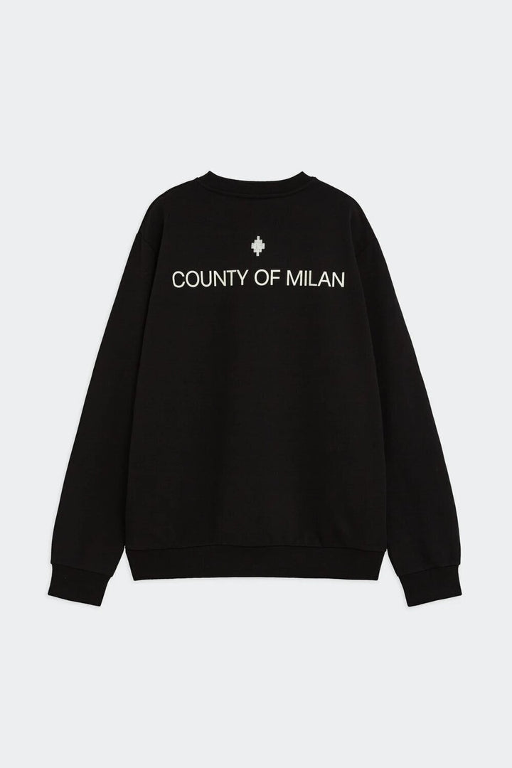 COUNTY OF MILAN - BURLON  Felpa a Giro Logo Retro Grande Uomo |  JEK PIT
