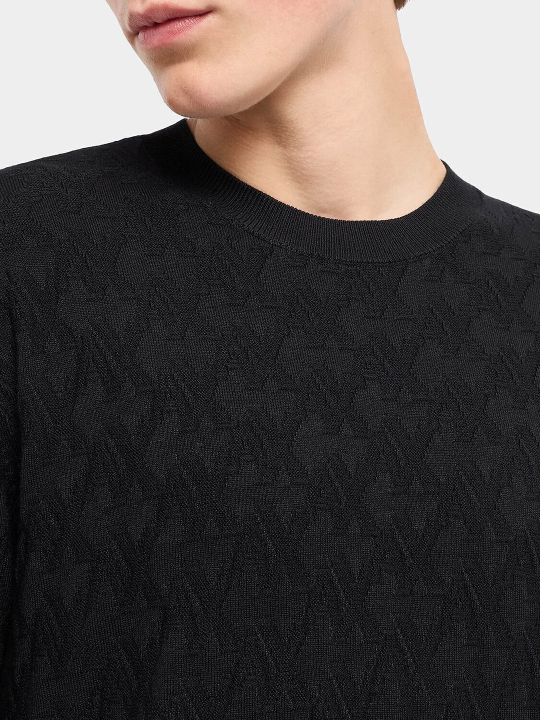 ARMANI EXCHANGE  Maglione Giro Logo Allover Uomo |  JEK PIT
