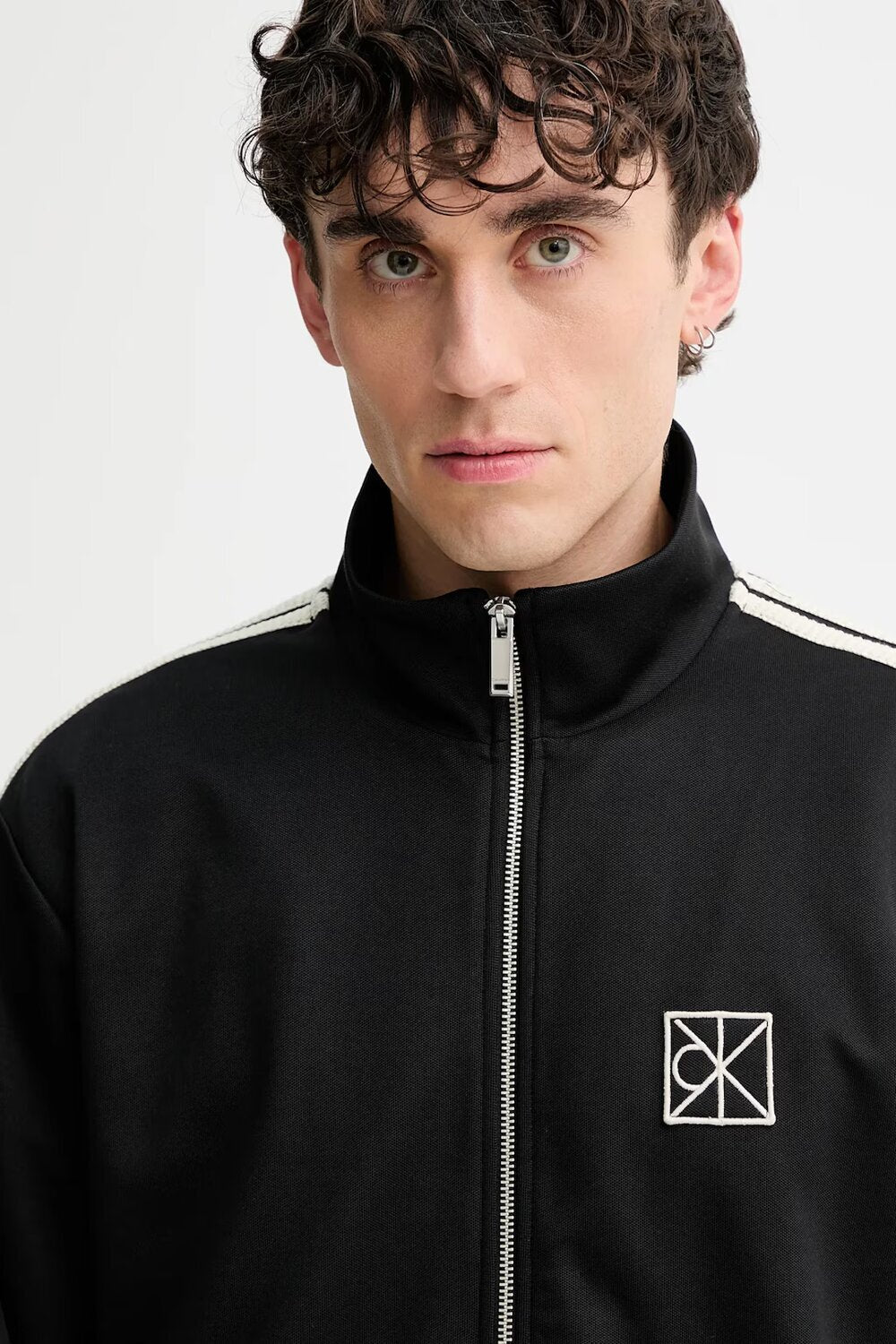CALVIN KLEIN  Felpa Dbl Knt Stripe Con Zip e Banda Uomo |  JEK PIT
