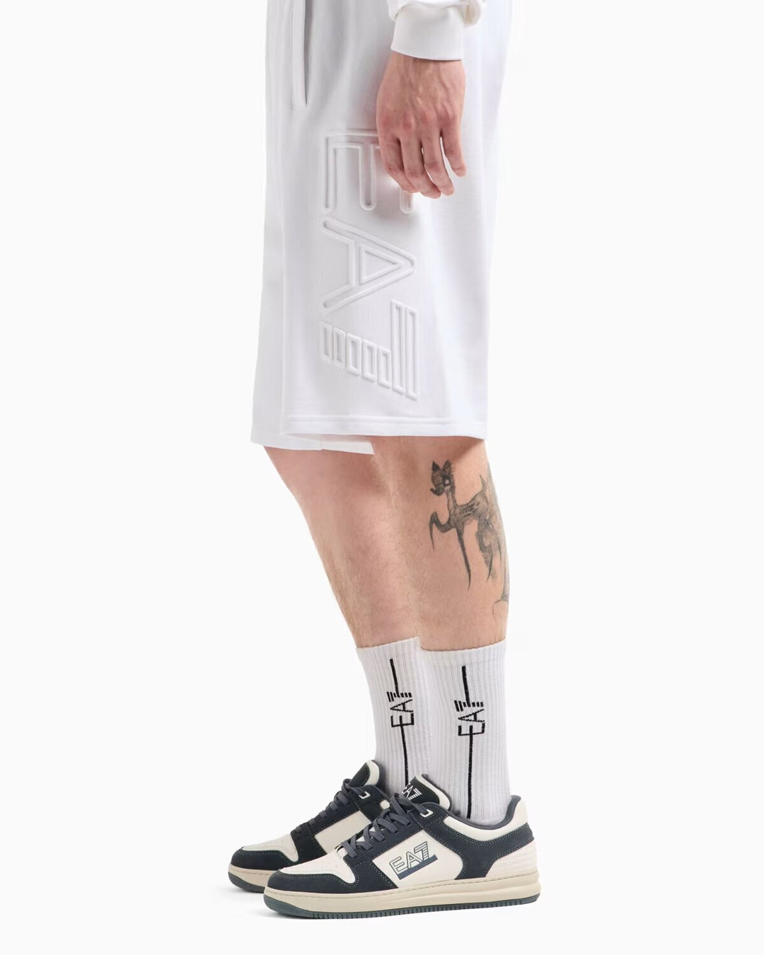 EMPORIO ARMANI EA7  Bermuda Train Logo Series Laterale Uomo |  JEK PIT