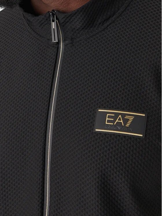 EMPORIO ARMANI EA7  Felpa Con Zip e Logo Dorato Uomo |  JEK PIT