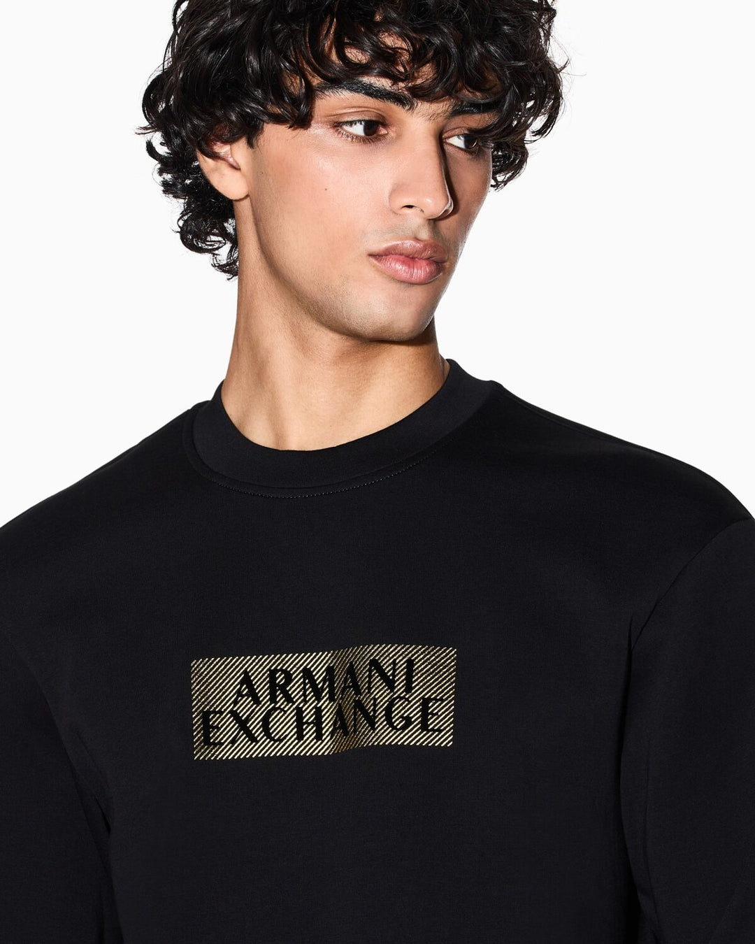 ARMANI EXCHANGE  Felpa Giro Con Stampa Gold Centrale Uomo |  JEK PIT