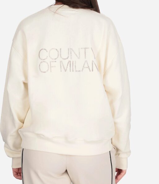 COUNTY OF MILAN - BURLON  Felpa a Giro Logo Brillantini Piccolo Donna |  JEK PIT