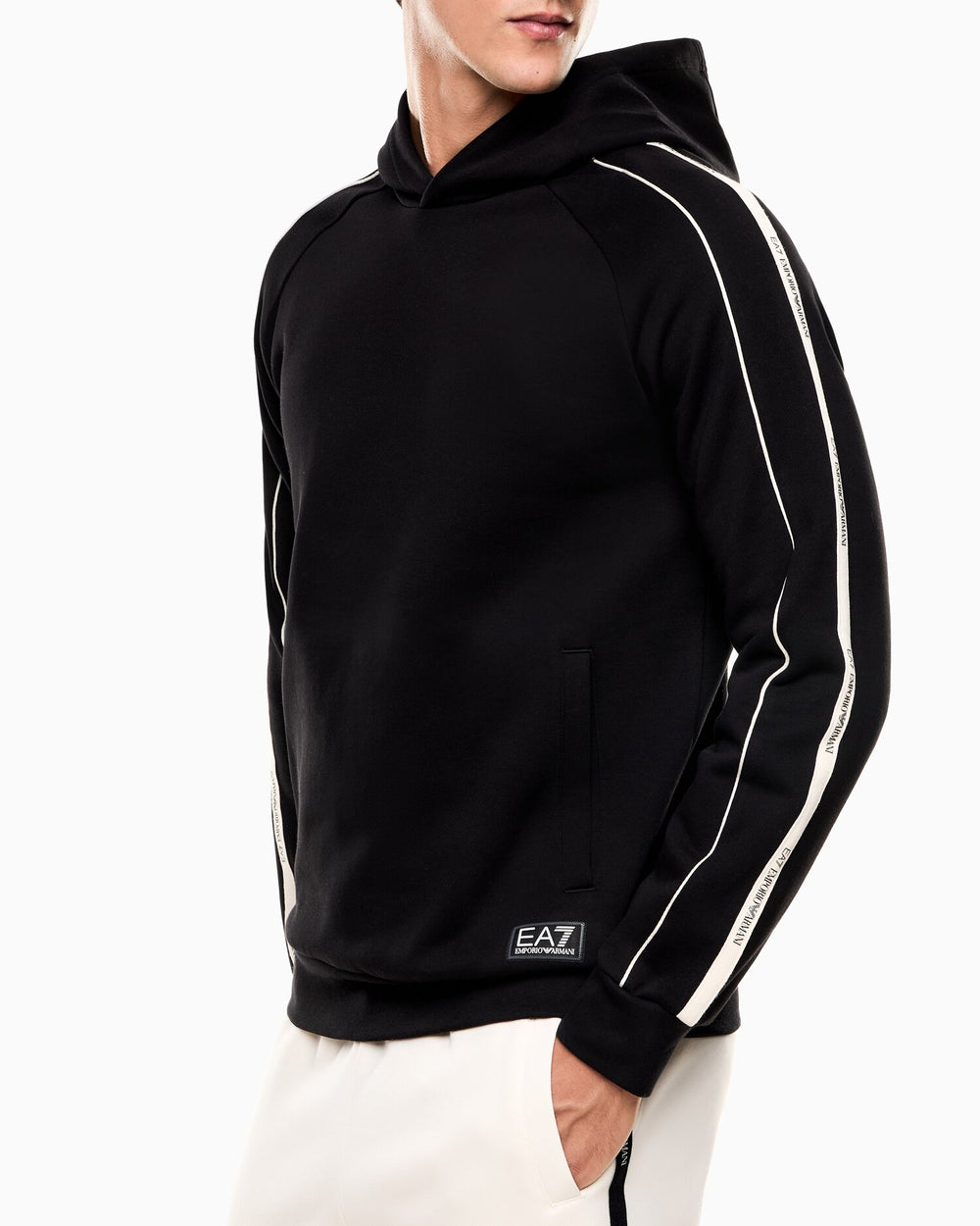EMPORIO ARMANI EA7  Felpa Capp. Logo Su Banda Manica Piccolo Uomo |  JEK PIT