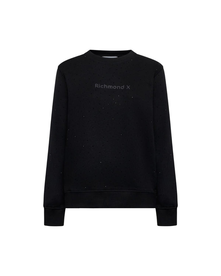 JOHN RICHMOND X  Felpa a Giro Con Strass Allover Donna |  JEK PIT