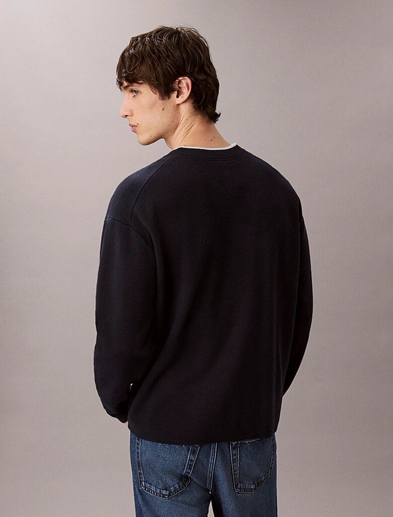 CALVIN KLEIN  Maglione Giro Collo Bicolor Uomo |  JEK PIT