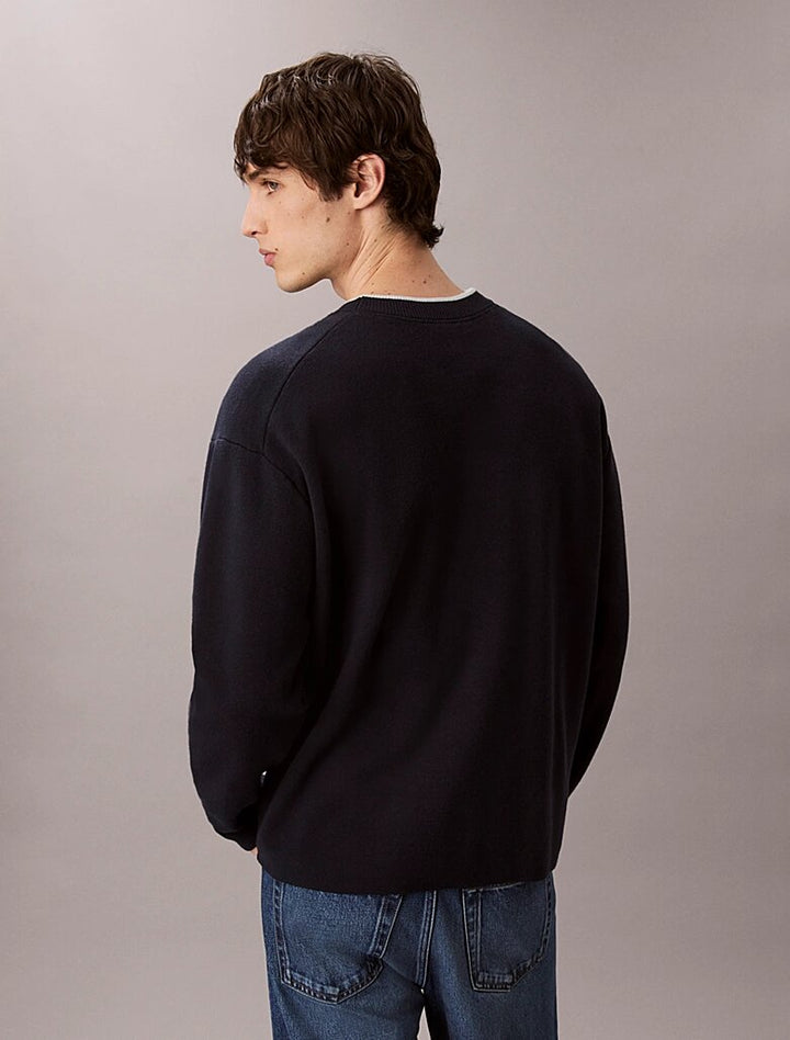 CALVIN KLEIN  Maglione Giro Collo Bicolor Uomo |  JEK PIT