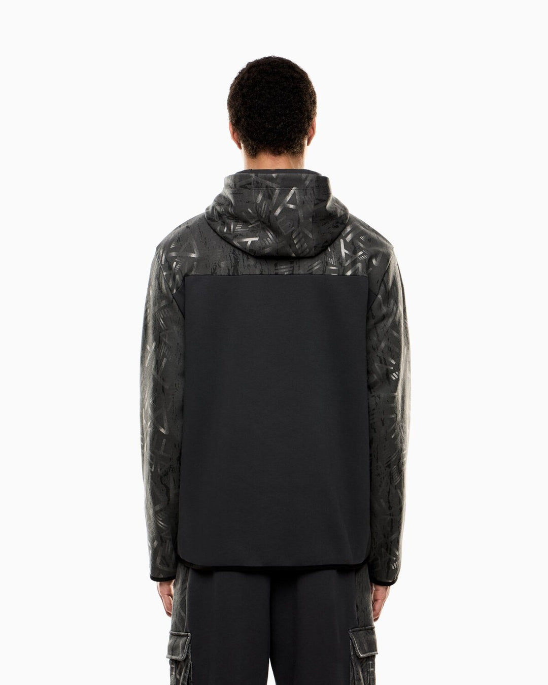 EMPORIO ARMANI EA7  Felpa Capp. e Mezza Zip Graphic Series Uomo |  JEK PIT