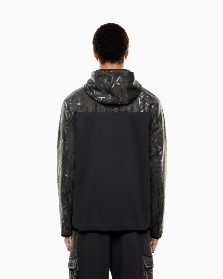 EMPORIO ARMANI EA7  Felpa Capp. e Mezza Zip Graphic Series Uomo |  JEK PIT