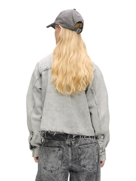 KARL LAGERFELD  Camicia In Jeans Con Logo Ricamato Donna |  JEK PIT