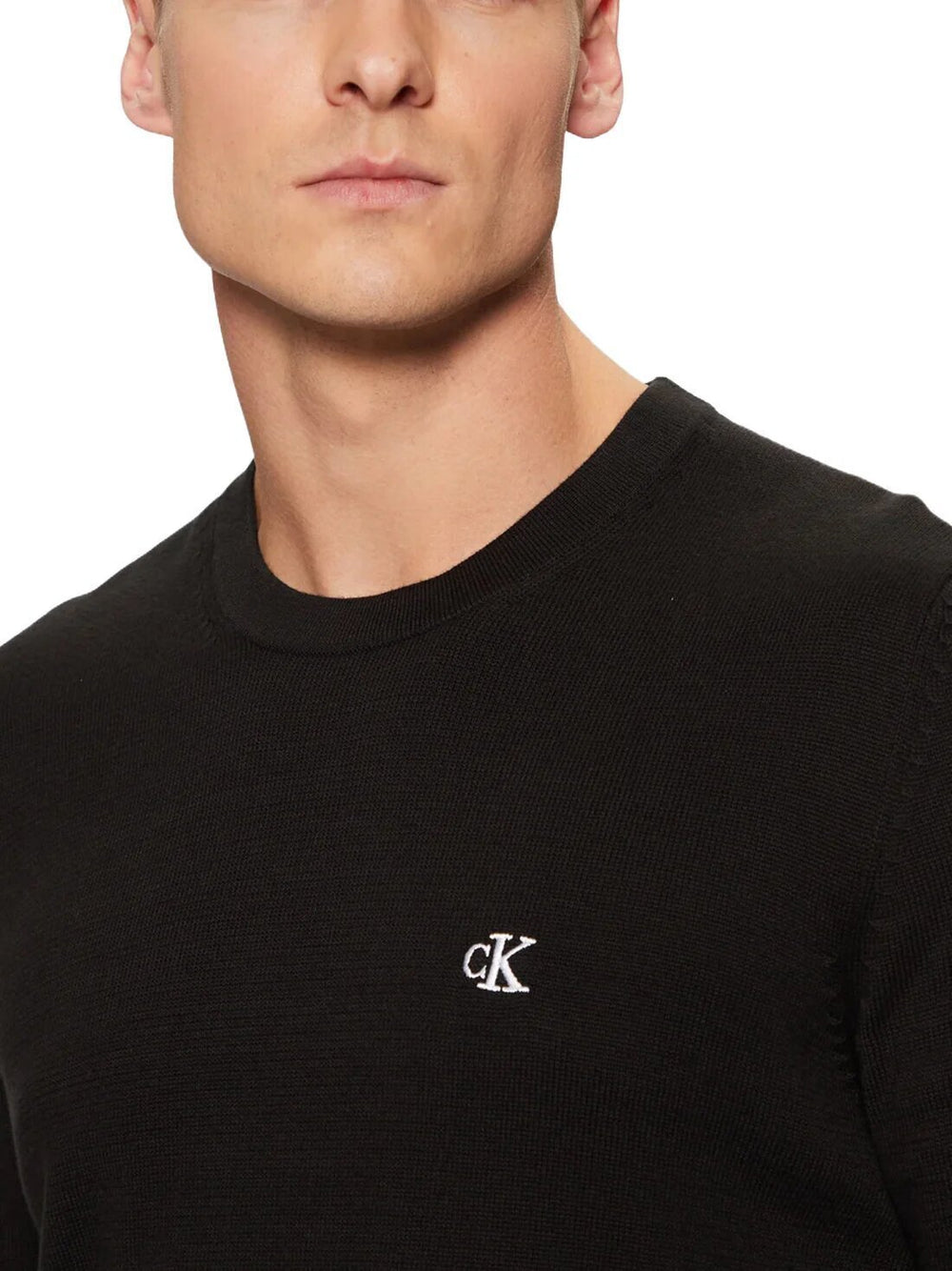 CALVIN KLEIN  Maglione a Giro Basic Logo Ricam. Uomo |  JEK PIT