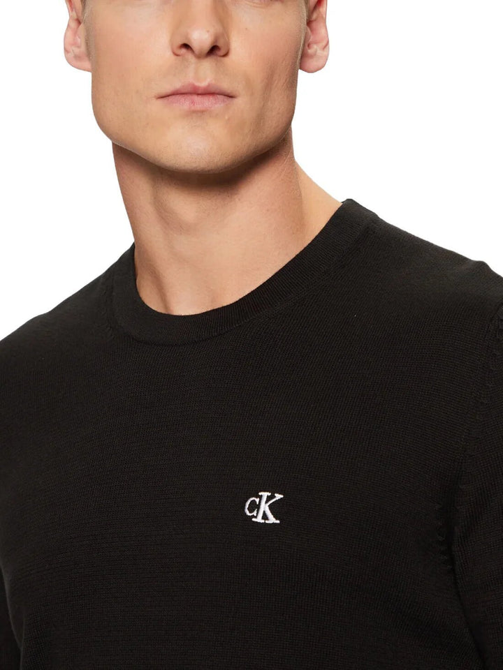 CALVIN KLEIN  Maglione a Giro Basic Logo Ricam. Uomo |  JEK PIT